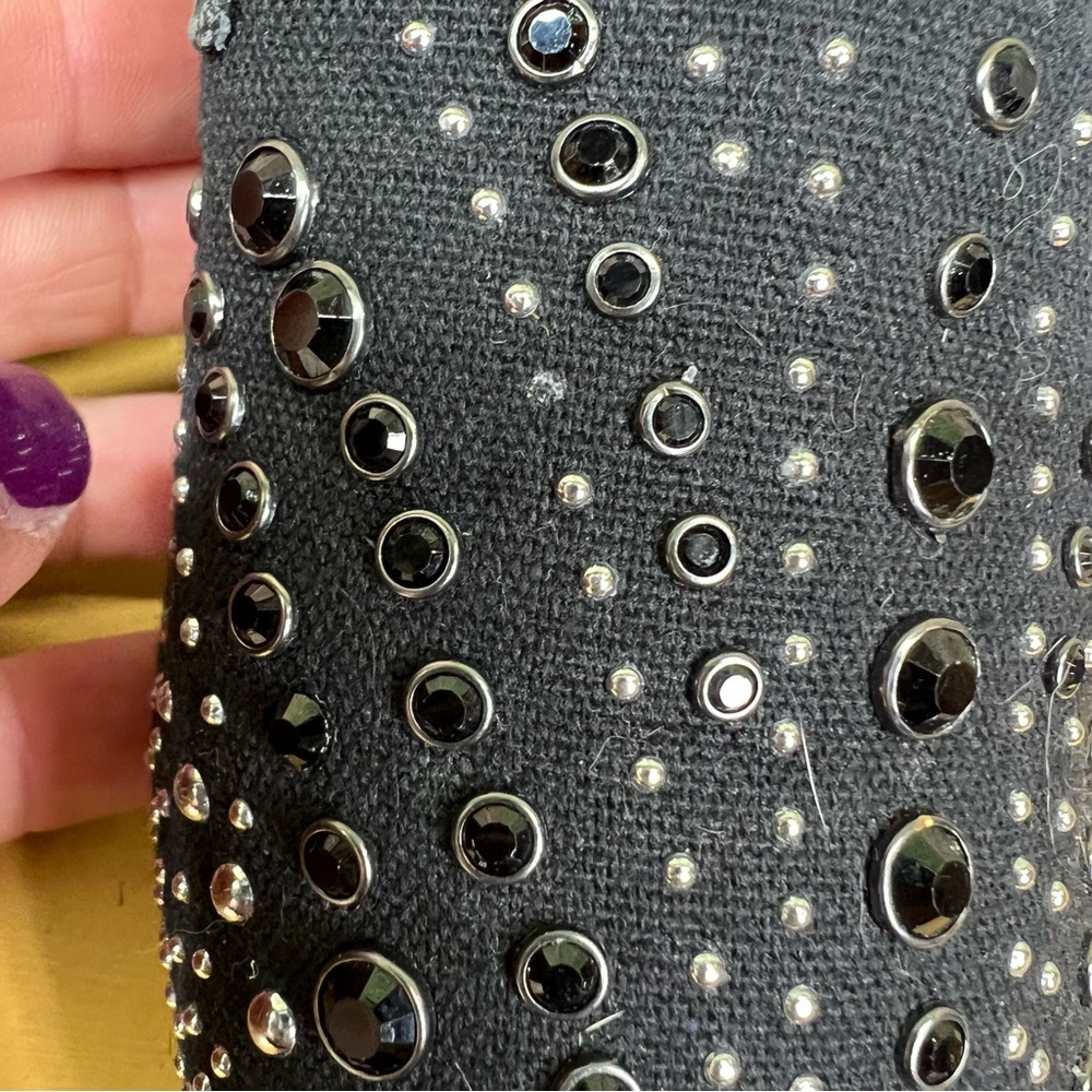 DONALD PLINER Black Textile Modern Downtown Walkable Studded Loafers, 8.5 - Picture 5 of 16